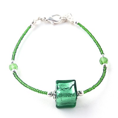 Bratara CUBICO 1 verde cu argintiu