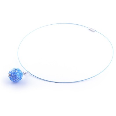 Pandantiv PALLA bleu ciel cu murine multicolore